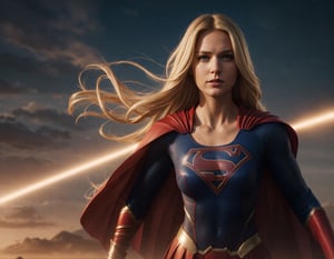 supergirl, hair blonde, skirt red, cape red, (Realistic),masterpiece,best quality,cinematic lighting,natural shadow,looking at viewer,Raw photo,8k,uhd,dslr,soft,lighting,high quality,film
grain,hyperrealismus,hyperrealistic,Atmospheric,Realistic Skin Texture,realistic hair details,ultra quality,best quality,Hyper Realism,
