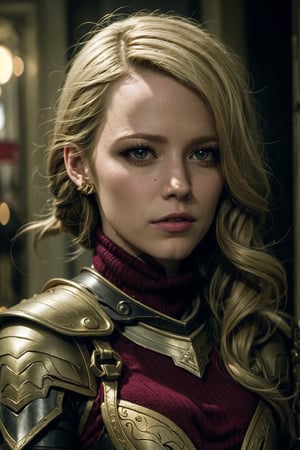 1girl, solo, realistic, looking at viewer, rogue, portrait , armor, long blonde hair, lora:Adventurers_v20:0.7
