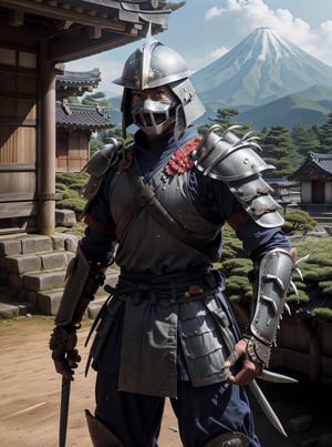(cinematic:1.3), ((on a battlefield in Japan, rural japan, trees, japanese mountains, battle, landscape, ancient japanese huts, japanese temples in distance, ancient japan war, bokeh, realistic lighting, ray tracing, bloom:1.4)), ((masterpiece, best quality, highres, absurdres)), a high resolution RAW photo of ((a TMNTShredder 1man armored samurai knight with claw gauntlets)), lora:90sTMNT_Shredder:0.4, ((wearing full samurai armor with pauldrons and metal samurai helmet with mask)), ((muscular, fitness physique)), atmospheric, ((photorealism, photorealistic:1.4)), 8k, highly detailed, intricate detail
