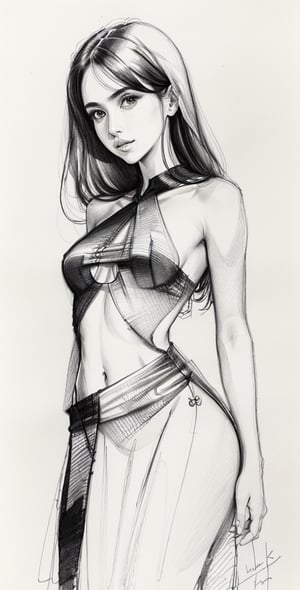 Pencil sketch, a pencil sketch drawing of cute female, goddess outfit, Art, black and white sketch, on white art paper, realistic sketch, ultra real sketch, pencil stroke sketch, pencil stroke shadow, perfect real light on paper, xyzsanart01,iinksketch,monochrome, upper_body,Outline,sketch,drawing,wldck,edgSDress