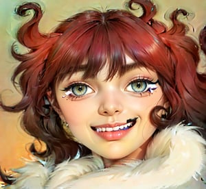    girl ,   green eyes,
,Realism, curly_hair,