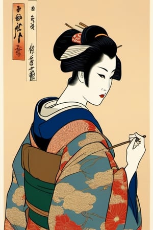 ukiyo-e, geisha girl 