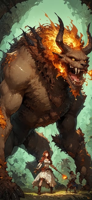 score_9, score_8_up, score_7_up, score_6_up, masterpiece, best quality, a fantasy animal, beast, Quadruped, wilderness, fire hell, large creature,monster