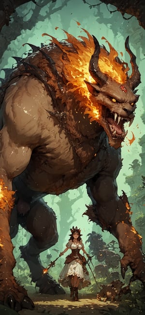 score_9, score_8_up, score_7_up, score_6_up, masterpiece, best quality, a fantasy animal, beast, Quadruped, wilderness, fire hell, large creature,monster