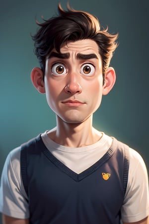 a man, portrait, upper body, pixar style