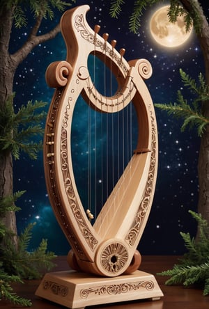 The Eternal Harmony Lyre is a mythical musical instrument gifted by Santa that transcends the boundaries of melody and magic. Crafted from the sacred wood of the World Tree and strung with the ethereal hairs of unicorns, this lyre possesses the ability to create harmonies that resonate with the very fabric of the universe.


