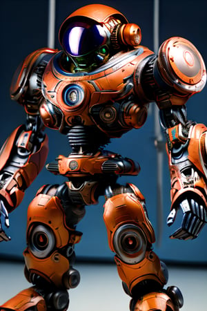 ROBORT, extremely reality photo of Autobots Orange/black standing in technology ground, another Planet in the background,fantasy00d, realistic metallic skin, More Detail, ultra real metallic texture, Shine in the metal, well-defined and detailed parts of the robot