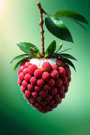 8K,Best quality, masterpiece, ultra-high res, (photorealistic:1.4), Masterpiece, Concept Art,  (full Croma green background), singleL Lychee fruit