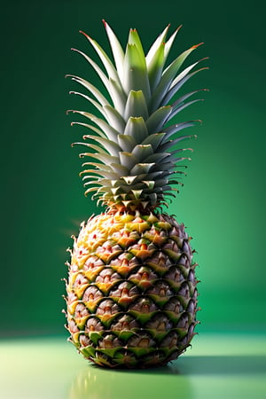 8K,Best quality, masterpiece, ultra-high res, (photorealistic:1.4), Masterpiece, Concept Art,  (full Croma green background), single pineapple