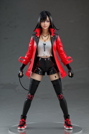 (best quality:1.15), (masterpiece:1.15), (detailed:1.15), ((Full Body photo)), A pop up parade figure, action figure, Hot Toys, Hasbro, Takara Tomy, and Kotobukiya! by Shunya Yamashita, Seki Yudai, PVC, 3d, 8k, high resolution, Unreal Engine, TSUBAME sculptor, anime figure, full body 1 / 6 nihei tsutomu, ( highly detailed figure ), full body close-up shot, anime figurine, official product photo, glowing red eyes, perfecteyes , ((a vampire woman wearing a black clingy outfit and a black long jacket with cross details, knee pads, elbow pads, stylized fighting gloves, black sneakers, necklace with a big silver cross)), colored, candypunk character design, candypunk, streets of rage character, street fighter, very stylized character design, Ultra sharp resolution, gorgeous, beautiful detailed eyes, expressive eyes, cute, fighter girl, concept art, intricate details, highly detailed, photorealistic, octane render, 8 k, unreal engine. ((glowing eyes)) makeup, (flowing black hair), ((full body photo)), fighter pose, charming, very expressive, simple white background