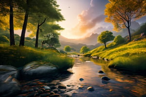 (best quality, 8K, ultra-detailed, masterpiece), (cinematic, photorealistic), Craft an awe-inspiring 8K landscape masterpiece that showcases the breathtaking beauty of nature. The scene should be cinematic in scope, with every detail meticulously rendered for photorealism. Ensure that the landscape is ultra-detailed, capturing the intricacies of every element in the composition, from the terrain to the foliage. Let this artwork transport the viewer into a world of natural wonder, where they can immerse themselves in the splendor of the outdoors.