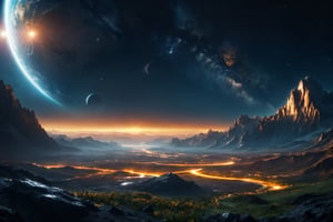  ((planet EARTH NIGHT VIEW FROM SPACE)) , panorama ,
, digital painting, digital art, cinematic scene, dramatic lighting, evocative use of light and shadow, artwork masterpiece, best quality movie, highly detailed, (((masterpiece))), (((best quality))), ((ultra-detailed)), Hyper Real, Photorealistic, 8K, high resolution,
Dark-Art, 8K, concept art, filmic, HDR, volumetric lighting, highly detailed, cinematic lighting, artstation, vibrant nature, volumetric light,Sci-fi ,science fiction,