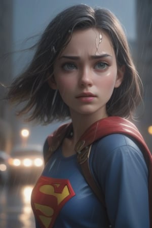 1 girl hero super detail , cinematic, mackup, wicher city, raining, buildings , horor lighting, super detail