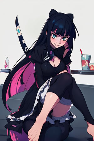 (high resolution), (8K), (extremely detailed), (4k), best quality, ((masterpiece, best quality)), ((((dull colors)))), expressive eyes, perfect face, ((1girl)), (((moody smirk))), (((very pale))), ((goth)), (((perky breast))), ((thin)), ((((black hair)))), ((leather)), ((bike gloves)), ((barefoot)), (((stocking anarchy))), ((long skirt)), ((bright white katana)),

BREAK

Volumetric lighting, shading, detailed illumination, reflections, shadows, VFX, chromatic aberration, ((depth of field))