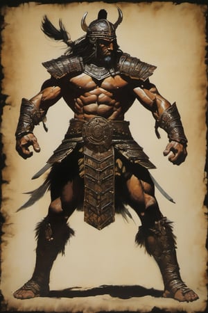 ancient warrior, detailed hands, detailed head, detailed eyes, detailed body, detailed muscle, attack stance, attacked mode, black background, detailed wrist