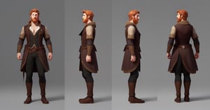 (ultra best high quality):1.3, multiple views:1.2, head and full body short of a magic ginger male bard with realistic long ginger sideburns and facial hair with intricate bard fluffy male clothes, ((full height):1.2), sharp character multi-focus, ultra detailed, high res, absurdres, very well drawn face, (perfect symmetry, flawless anatomy):1.3, multiple angles, realistic turning around posing,  very well drawn scene, very well drawn human body, matte, colorful, ,charturnbetalora