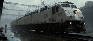 A cybernetic cyberpunk white locomotive on rainy day (from alternate reality:1.4),
break,
break,
Noise: 50%,
break,
break,
(hyper future realistic style),
break,
break,
(Strength 6.0),
break,
break,
painting by jakub rozalski,
break,
break,
movie still, cinestill, ,greg rutkowski