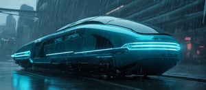 A plastic cyberpunk aqua glassy locomotive on rainy day (from alternate reality:1.4),
break,
break,
Noise: 50%,
break,
break,
(hyper future realistic style),
break,
break,
(Strength 6.0),
break,
break,
maglev trails,
break,
break,
movie still, cinestill, ,greg rutkowski