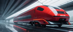 A plastic cyberpunk fiery red glassy locomotive on maglev trails on rainy day ,
break,
break,
Noise: 50%,
break,
break,
(hyper future realistic style),
break,
break,
(Strength 6.0),
break,
break,
movie still, cinestill, ,greg rutkowski