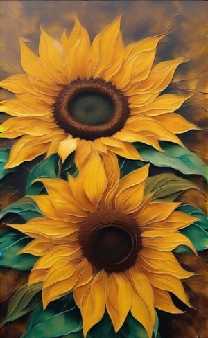 Craft a Leonardo-style painting featuring a close-up of a blooming sunflower, its petals revealing a hidden universe within.,Flower Blindfold