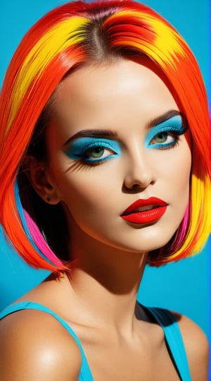 
Pop Art, a woman, vivid colors, flat color, 2D, strong lines, Pop Art, 20 yo,detailmaster2,FilmGirl