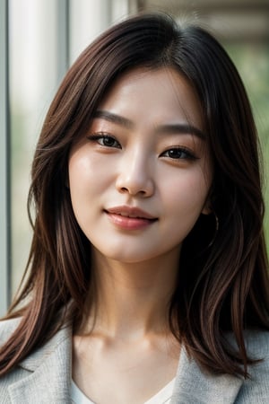 
Jiwoo Yang's captivating headshot, displaying her distinct features and personality, was taken using a high-resolution Nikon D850 DSLR camera paired with a sharp 85mm prime lens. This close-up portrait highlights her confidence and charisma in sharp focus, while the shallow depth of field creates a pleasing background blur. The image is rendered in vibrant color, accentuating her unique charm and leaving a lasting impression.