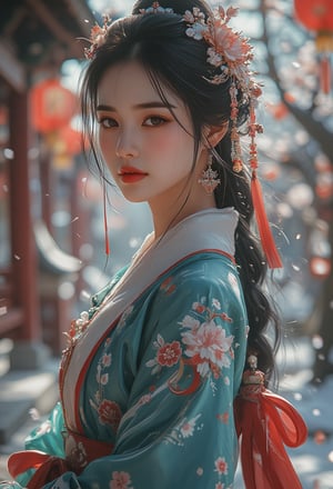 photorealism, (upper body), (portrait:1.2), KOLNB,Hanfu,Eroflo, a woman, beautiful face, ocean blue dress,details , bokeh, Japanese festival street, (day street:1.2), depth of field, columns, temple, lanterns.
Best quality, uhd, 8k, hyper detailed,Ahri