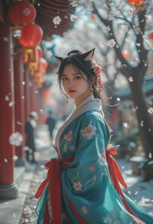 photorealism, (upper body), (portrait:1.2), KOLNB,Hanfu,Eroflo, a woman, beautiful face, ocean blue dress,details , bokeh, Japanese festival street, (day street:1.2), depth of field, columns, temple, lanterns.
Best quality, uhd, 8k, hyper detailed,Ahri