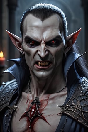 Alpha male superior ancient Strigoi vampire, horror, ultra-detailed, HDR