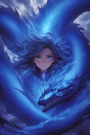 "Using the provided photo as a foundation, create a detailed illustration that encapsulates a girl with traits of multiple realms and legends. Her stature should hint at an otherworldly presence, with skin that has a faint metallic sheen. Her hair should flow with shades of sapphire and midnight blue, reminiscent of red and Blue-Eyed White Dragons. Concealed wings on her back should appear like intricate tattoos that can become tangible. Her eyes must gleam in electric blue, reflecting the storms of a lightning deity and the depth of an age-old spellcaster. Hands should bear the subtle strength of oceanic and magical forces. Finally, around her neck, a pendant should rest, pulsing softly with the essence of legends. This design should maintain the softness and emotion of the human face, echoing the details reminiscent of the mighty Megazords, and while drawing, emphasize high-definition precision on her eyes and face