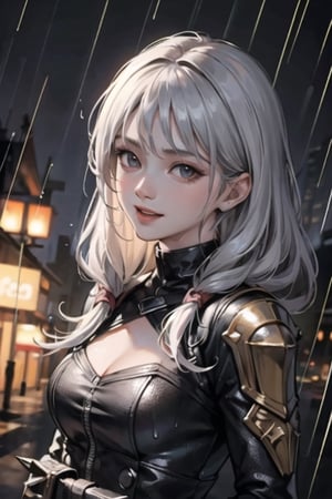 (masterpiece artwork amazing artwork illustrated), (extremely detailed 8k CG unit wallpaper), best quality, high resolution, highly detailed, detailed background, perfect lighting, 1male, under the rain, , receiving the rain in the face, happy face