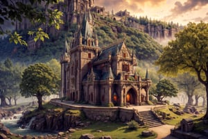 (4k), (masterpiece), (best quality),(extremely intricate), (realistic), (sharp focus), (award winning), (cinematic lighting), (extremely detailed), 

High elven castle of white stone with towers and spires,TreeAIv2 ,Isometric_Setting,DonMF43