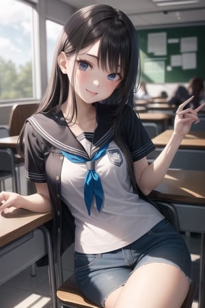 college girl in classroon