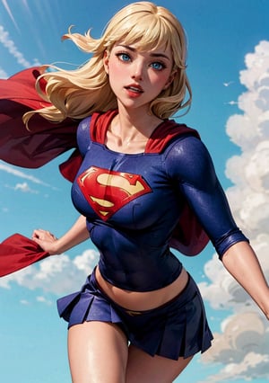 artgerm_lora, 1girl, supergirl_lora, masterpiece, detailed, flying, blue sky, lora:supergirl_v2b:0.6
,Supergirl