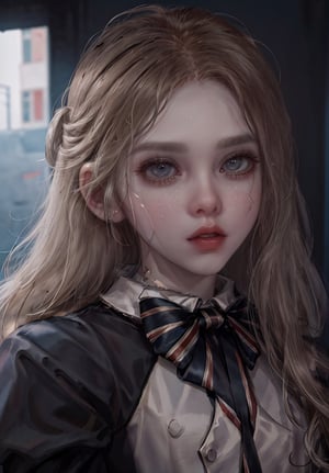 lora:M3GEN:0.65,
(looking at viewer),(cowboy shot dynamic pose:1.22),
M3GEN/(Robot Girl/), 1girl, solo, long hair, blonde hair, realistic, blurry, grey eyes, bow, photo inset, upper body, bowtie, parted lips, ribbon, lips,
detailed shiny skin,perfect and very white teeth,
finely detailed beautiful eyes,Ultra-fine facial detail,eyelashes,Glossy pink lips,
(detailed The dark and terrifying alleys background:1.4),outdoors,(day:1.33),
depth of field,intricate,elegant,highly detailed,digital photography,masterpiece,hdr,lora:LASER-V2:0.35,