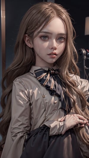 lora:M3GEN:0.65
(looking at viewer),(cowboy shot dynamic pose:1.22),
M3GEN/(Robot Girl/), 1girl, solo, long hair, blonde hair, realistic, blurry, grey eyes, bow, photo inset, upper body, bowtie, parted lips, ribbon, lips,
detailed shiny skin,perfect and very white teeth,
Ultra-fine facial detail,eyelashes,Glossy pink lips,
(detailed living room background:1.4),outdoors,(night:1.33), black clothes, 

