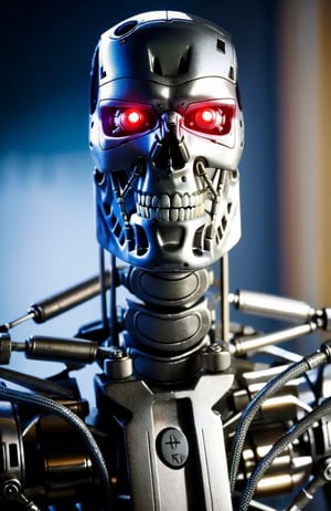 lora:T800Endoskeleton-10:0.8, (RAW photo, real life, absurdres, high quality, photorealistic, detailed, realistic:1.3), (solo:1.3), ((dynamic pose)), a high resolution photo of a T800Endoskeleton robot with red eyes and metal skull face and chrome metal body,  robots and post apocalypse war and robots in the background, cinematic, atmospheric, 8k, realistic lighting, shot by Hassleblad H6D, Zeiss, Kodachrome, nikon, 50mm 1.2 lens, Octane Render, ultra realistic, realistic lighting, photorealistic, photorealism, photoreal, unreal engine 5, Adobe After FX, highly detailed, intricate detail
