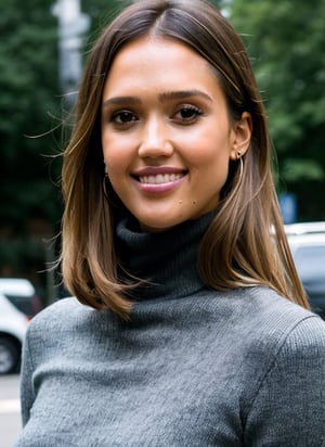 RAW portrait photo of beautiful young sks woman, black turtleneck, natural lighting, by Dominique Issermann, detailed face, UHD, absurdres, epic scene composition, 
cinematic look, Fujifilm XT3, dslr, high quality, film grain 
lora:locon_jessicaalba_v1_from_v1_64_32:1