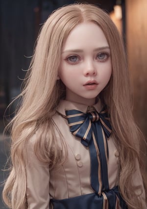 lora:M3GEN:0.65
(looking at viewer),(cowboy shot dynamic pose:1.22),
M3GEN/(Robot Girl/), 1girl, solo, long hair, blonde hair, realistic, blurry, grey eyes, bow, photo inset, upper body, bowtie, parted lips, ribbon, lips,
detailed shiny skin,perfect and very white teeth,
Ultra-fine facial detail,eyelashes,Glossy pink lips,
(detailed The dark and terrifying alleys background:1.4),outdoors,(night:1.33),