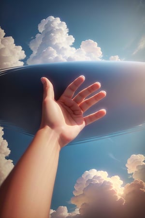 ((hands reach for the sky)),

the camera looks at the bright blue sky, 'hands wearing music party bracelets',

(best quality, masterpiece, colorful, dynamic angles, highest detail, highly realistic), professional photos, (high resolution textures), in dynamic poses, bokeh, (intricate details, highly detailed: 1.15), detailed, high contrast, highest detail)