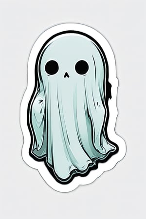 sticker, centered, ((solo)), digital art, chibi, (white background: 1.2), simple background, Halloween theme, 2D, 'hovering ghost', scary,
(masterpiece, best quality: 1.5), in the tomb