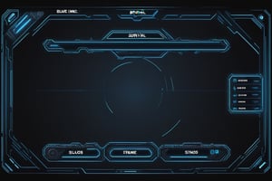 blowing blue line ui frame,black background,survival-game,ruins,button slots
