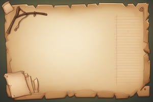 ui frame, old note paper style,empty,survival game