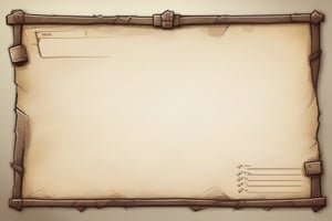 ui frame, old white note paper style,empty,survival game,utral detailed