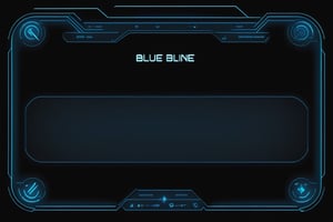 blowing blue line ui frame,black background,survival-game