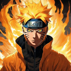 Naruto Uzumaki in the Kurama mode,anime screengrab,niji style 