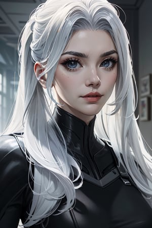 ((ultra detailed, masterpiece, absurdres))
 
SpiderBlackCat, 1girl, white hair, long hair, portrait
