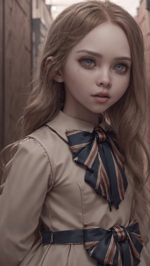 lora:M3GEN:0.65,
(looking at viewer),(cowboy shot dynamic pose:1.22),
M3GEN/(Robot Girl/), 1girl, solo, long hair, blonde hair, realistic, blurry, grey eyes, bow, photo inset, upper body, bowtie, parted lips, ribbon, lips,
detailed shiny skin,perfect and very white teeth,
finely detailed beautiful eyes,Ultra-fine facial detail,eyelashes,Glossy pink lips,
(detailed The dark and terrifying alleys background:1.4),outdoors,(day:1.33),
depth of field,intricate,elegant,highly detailed,digital photography,masterpiece,hdr,,
