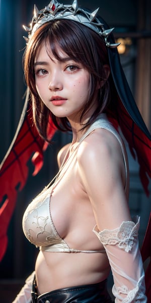 best quality ,masterpiece, illustration, an extremely delicate and beautiful, extremely detailed ,CG ,unity ,8k wallpaper, Amazing, finely detail, masterpiece,best quality,official art,extremely detailed CG unity 8k wallpaper,absurdres, incredibly absurdres, huge filesize, ultra-detailed, highres, extremely detailed,beautiful detailed girl, extremely detailed eyes and face, beautiful detailed eyes,light on face,cinematic lighting,(1girl),see-through,looking at viewer,rosaria(genshin impact), solo, streaked hair, red hair, purple hair, gloves, one eye closed, nun, purple eyes, short hair, white gloves, closed mouth,(small breast :1.2),rosaria(genshin impact),bul4n