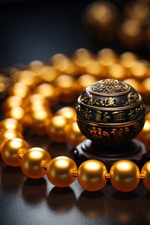 (Chinese Daoism), (grim), focus on a beads,(intricate details), (hyperdetailed), 8k hdr, high detailed, lot of details, high quality, soft cinematic light, dramatic atmosphere, atmospheric perspective 